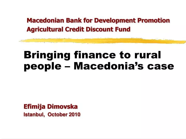 bringing finance to rural people macedonia s case