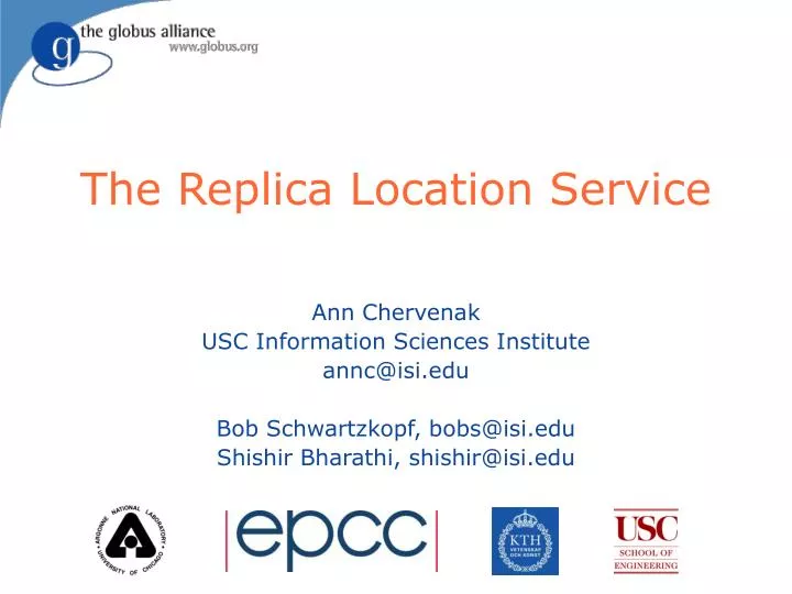 the replica location service