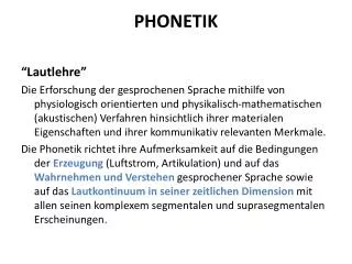 phonetik