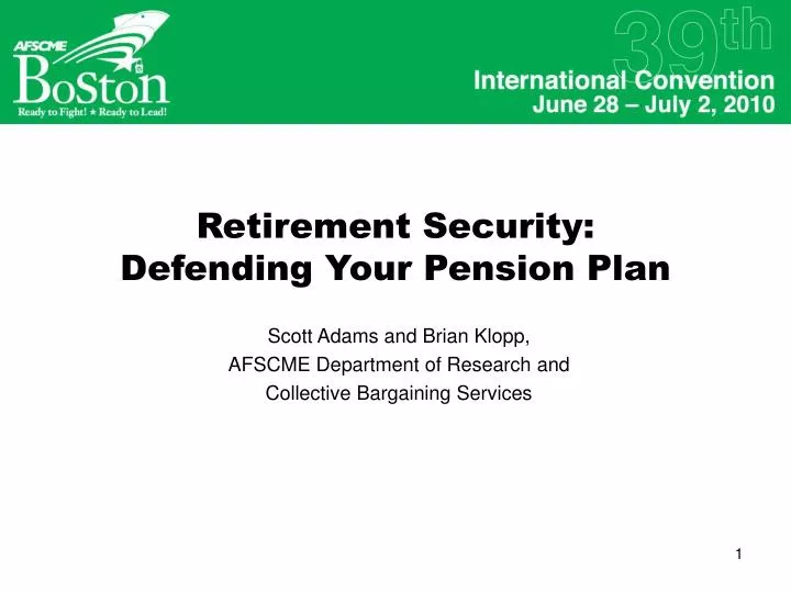 retirement security defending your pension plan