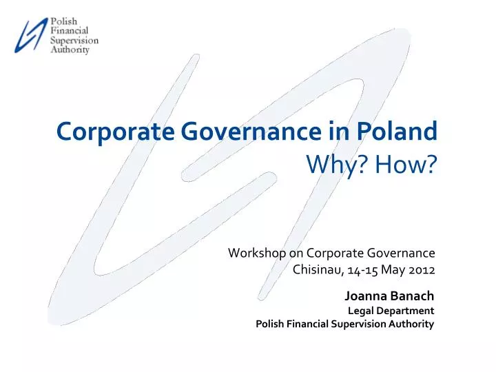 workshop on corporate governance chisinau 14 15 may 2012