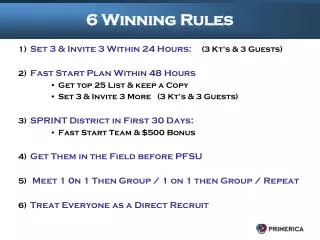 6 Winning Rules