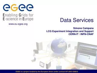 Data Services Simone Campana LCG Experiment Integration and Support CERN-IT / INFN-CNAF
