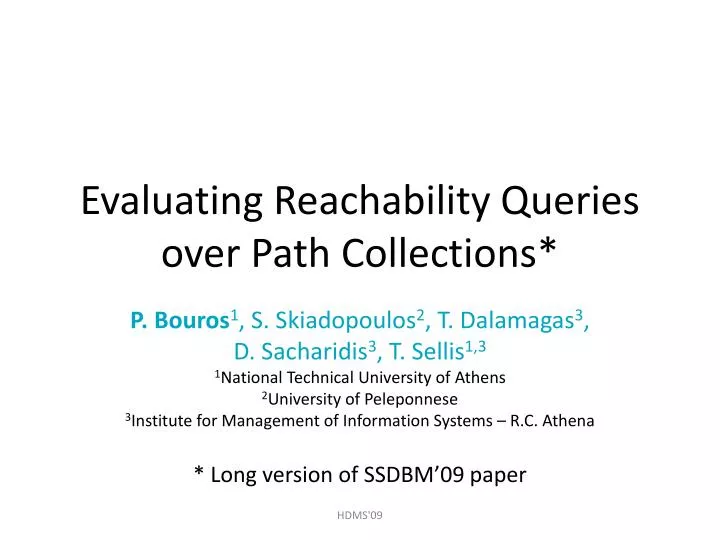 evaluating reachability queries over path collections