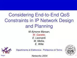 Considering End-to-End QoS Constraints in IP Network Design and Planning