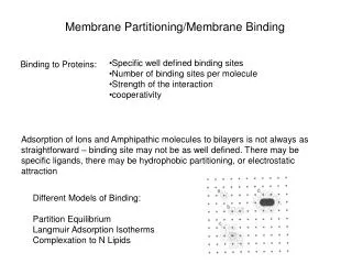 Membrane Partitioning/Membrane Binding