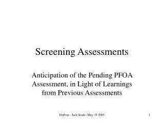 Screening Assessments