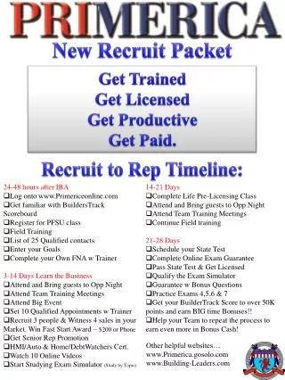 New Recruit Packet