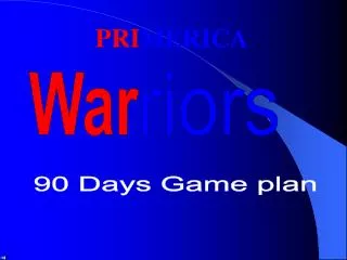 90 Days Game plan