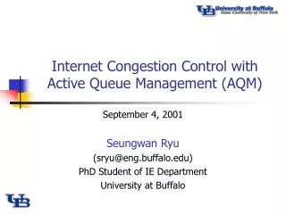 Internet Congestion Control with Active Queue Management (AQM)