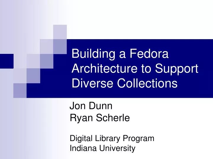 building a fedora architecture to support diverse collections