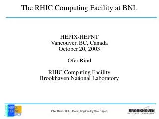 The RHIC Computing Facility at BNL