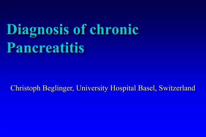 diagnosis of chronic pancreatitis