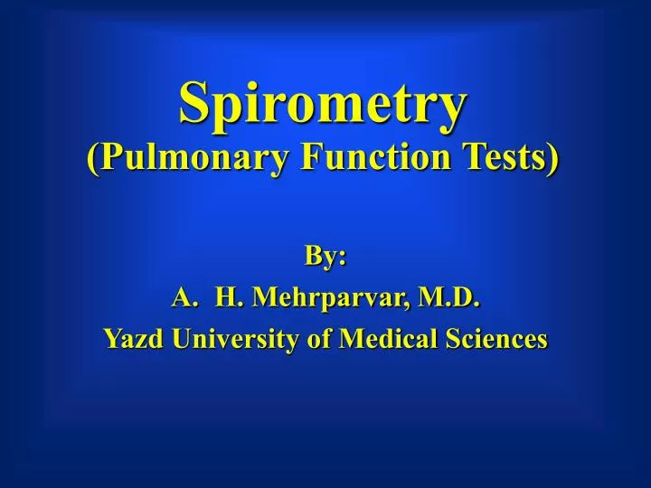 spirometry pulmonary function tests