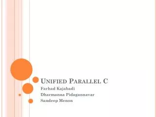 Unified Parallel C