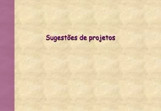 sugest es de projetos