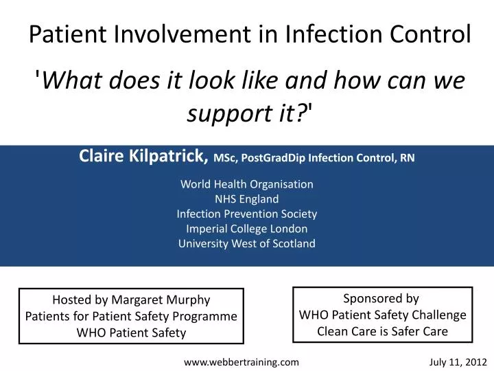 patient involvement in infection control what does it look like and how can we support it