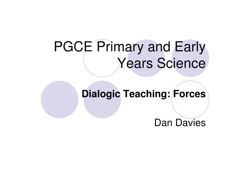 pgce primary and early years science
