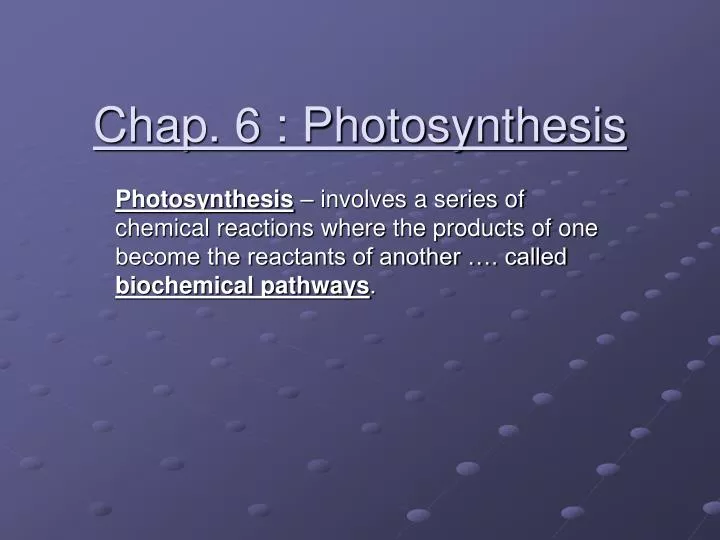 chap 6 photosynthesis