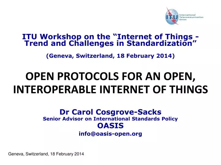 open protocols for an open interoperable internet of things