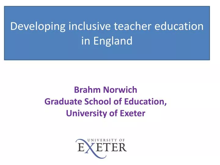 developing inclusive teacher education in england