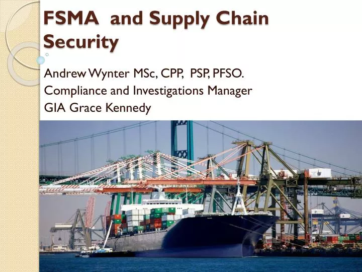 fsma and supply chain security
