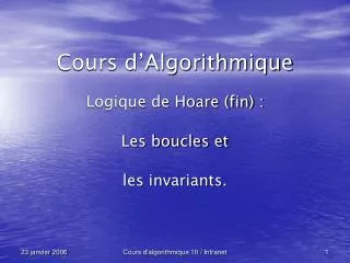 cours d algorithmique