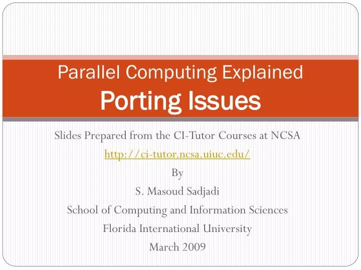 parallel computing explained porting issues