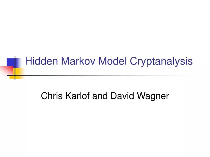 hidden markov model cryptanalysis