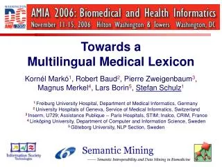 Towards a Multilingual Medical Lexicon