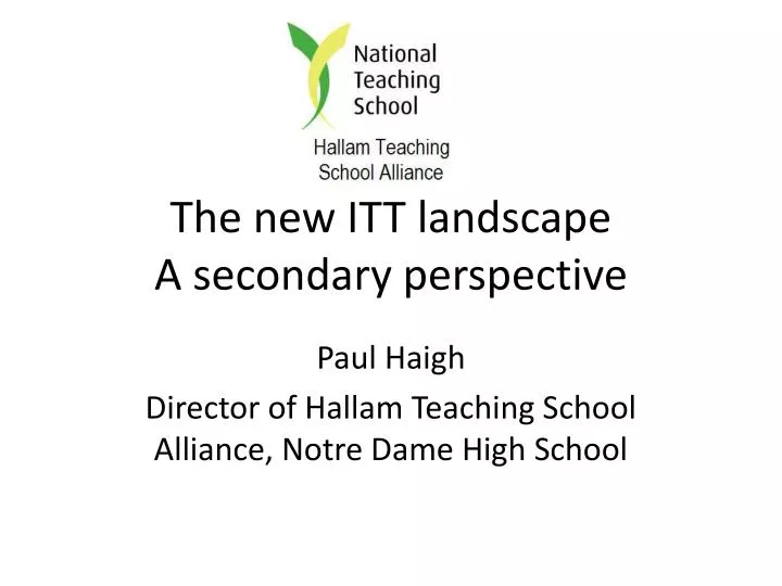 the new itt landscape a secondary perspective