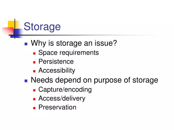 storage