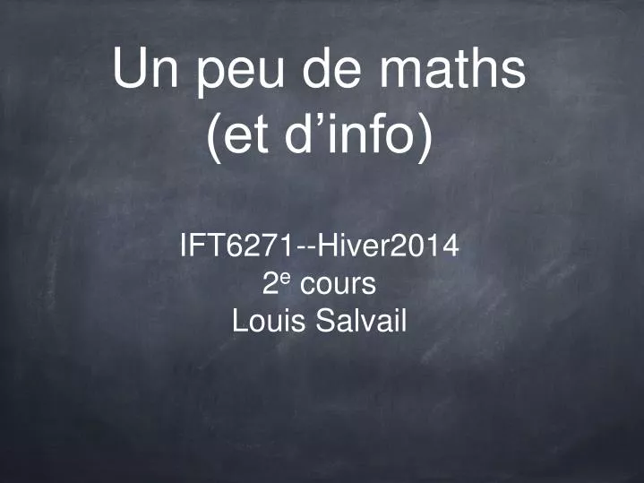 un peu de maths et d info