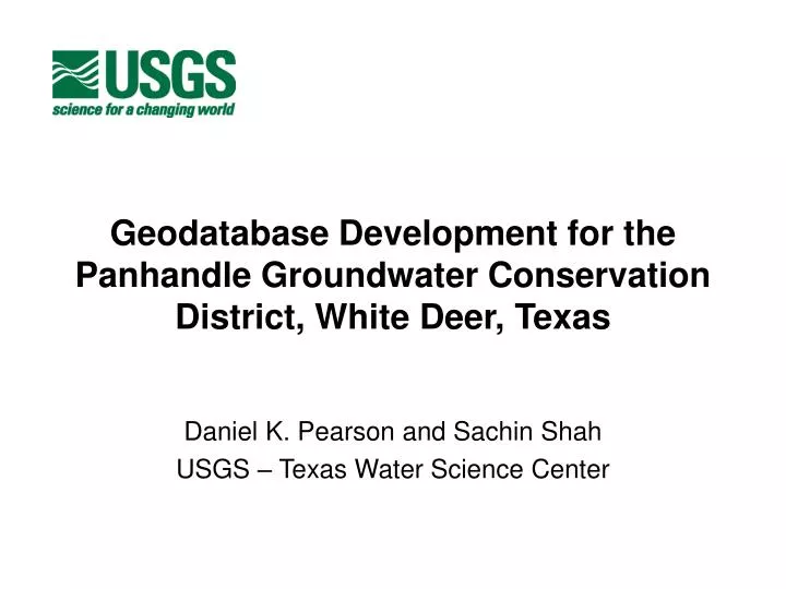 geodatabase development for the panhandle groundwater conservation district white deer texas