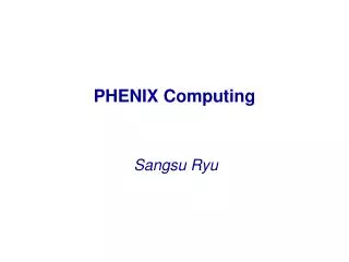PHENIX Computing