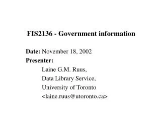 FIS2136 - Government information