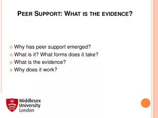 Peer Support: What is the evidence?