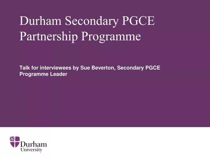 durham secondary pgce partnership programme