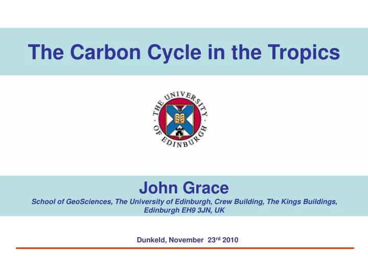 the carbon cycle in the tropics