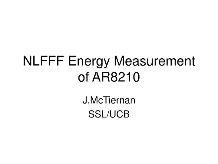 nlfff energy measurement of ar8210
