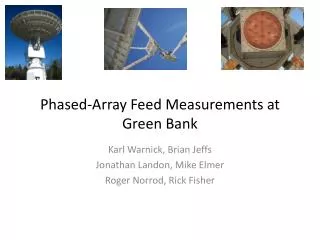 phased array feed measurements at green bank