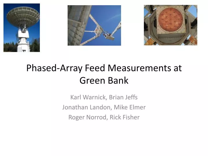 phased array feed measurements at green bank