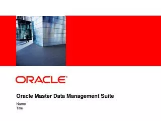 Oracle Master Data Management Suite