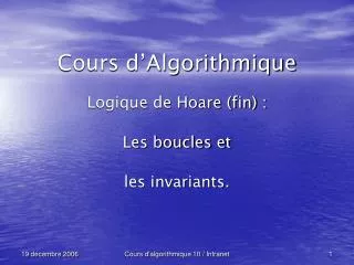 cours d algorithmique