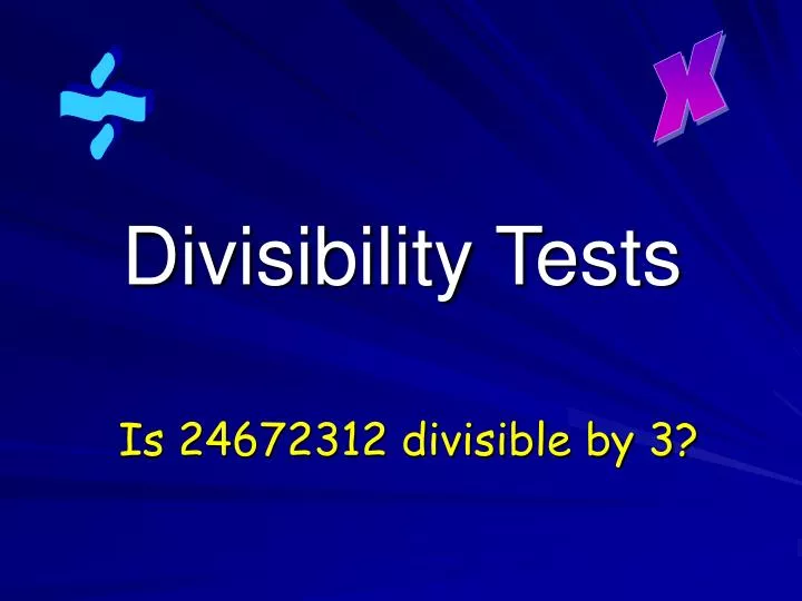 divisibility tests