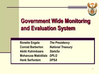 Government Wide Monitoring and Evaluation System
