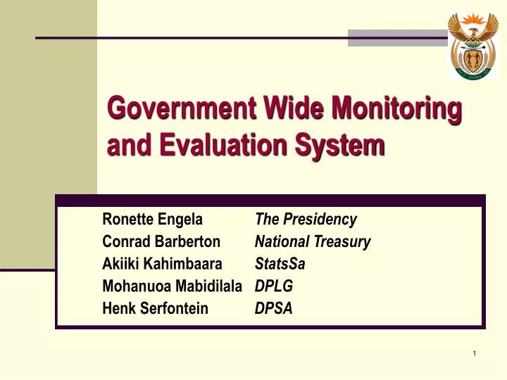 government wide monitoring and evaluation system