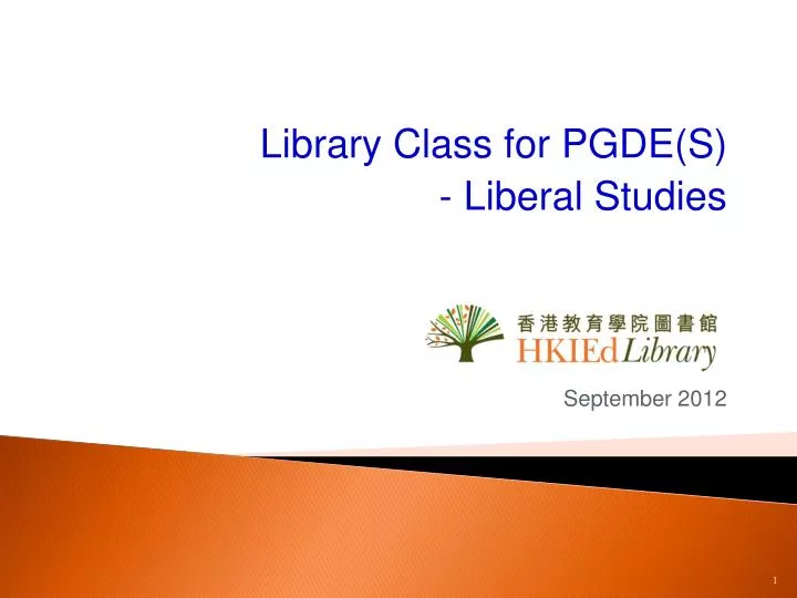 library class for pgde s liberal studies september 2012