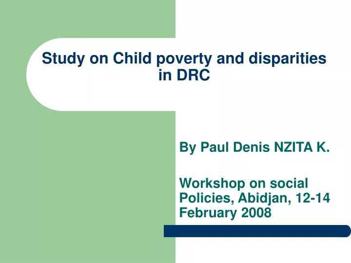 study on child poverty and disparities in drc