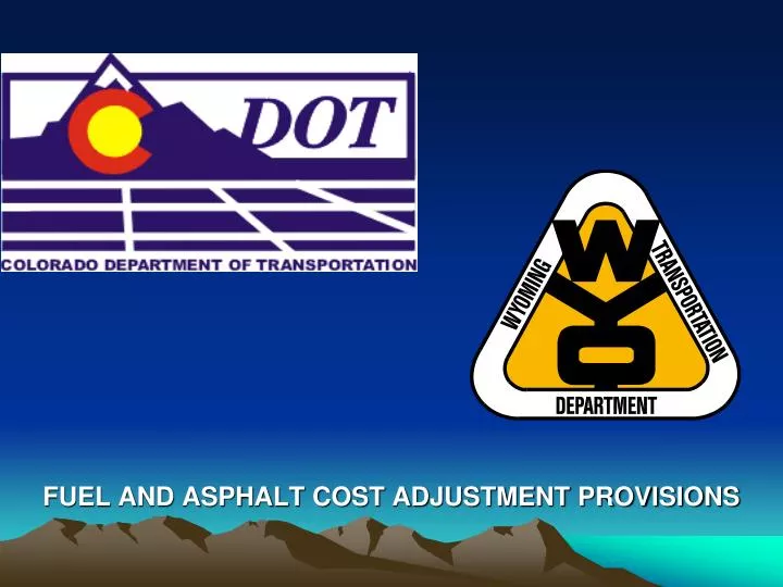 fuel and asphalt cost adjustment provisions